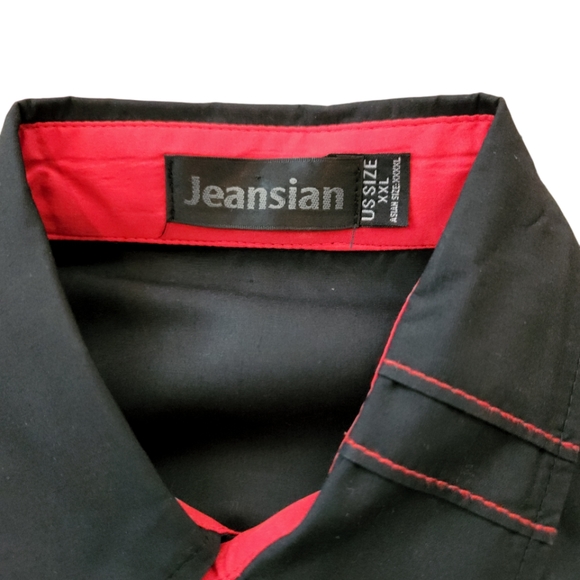 Jeansian button up shirt US size XXL black and red - Picture 6 of 13